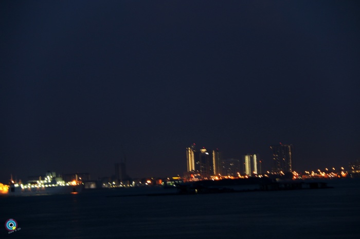 View of Penang seafront at night.